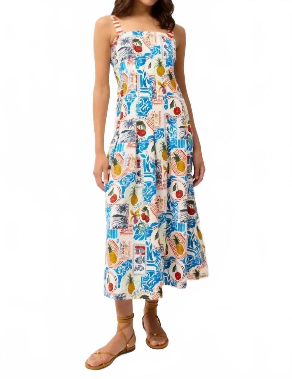 NEW MARIE OLIVER dixon midi dress in postcard